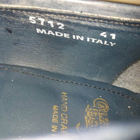 Calzoleria Toscana Dress Loafer Size 41 EU Blue Leather Handmade Style 5712 - Picture 12 of 15